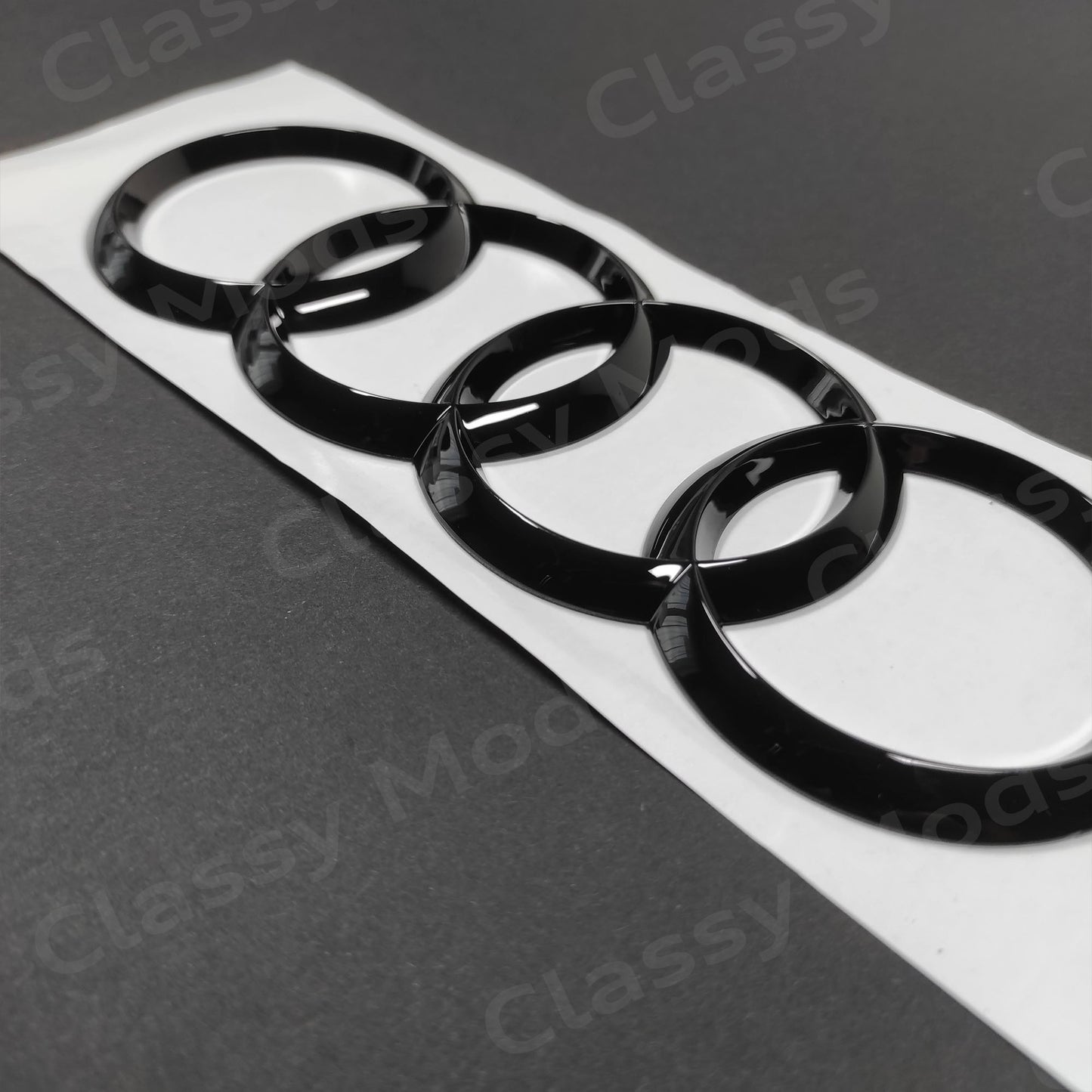 Audi Tailgate Rings Rear Emblem Badge Gloss Black