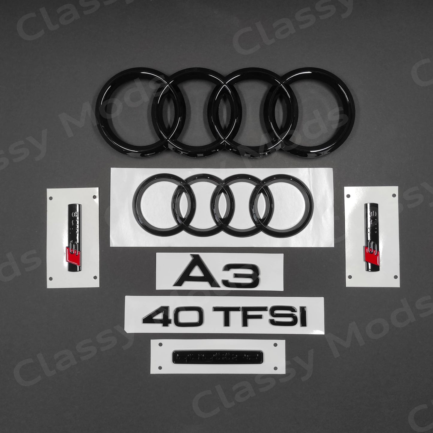 Audi A3 8V 40TFSI Quattro S-Line Gloss Black Set 2016-2020