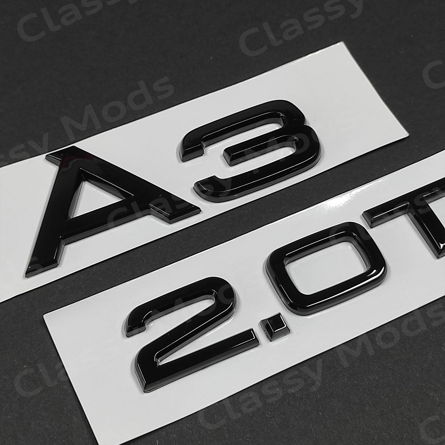 Audi A3 2.0T Gloss Black Rear Badges