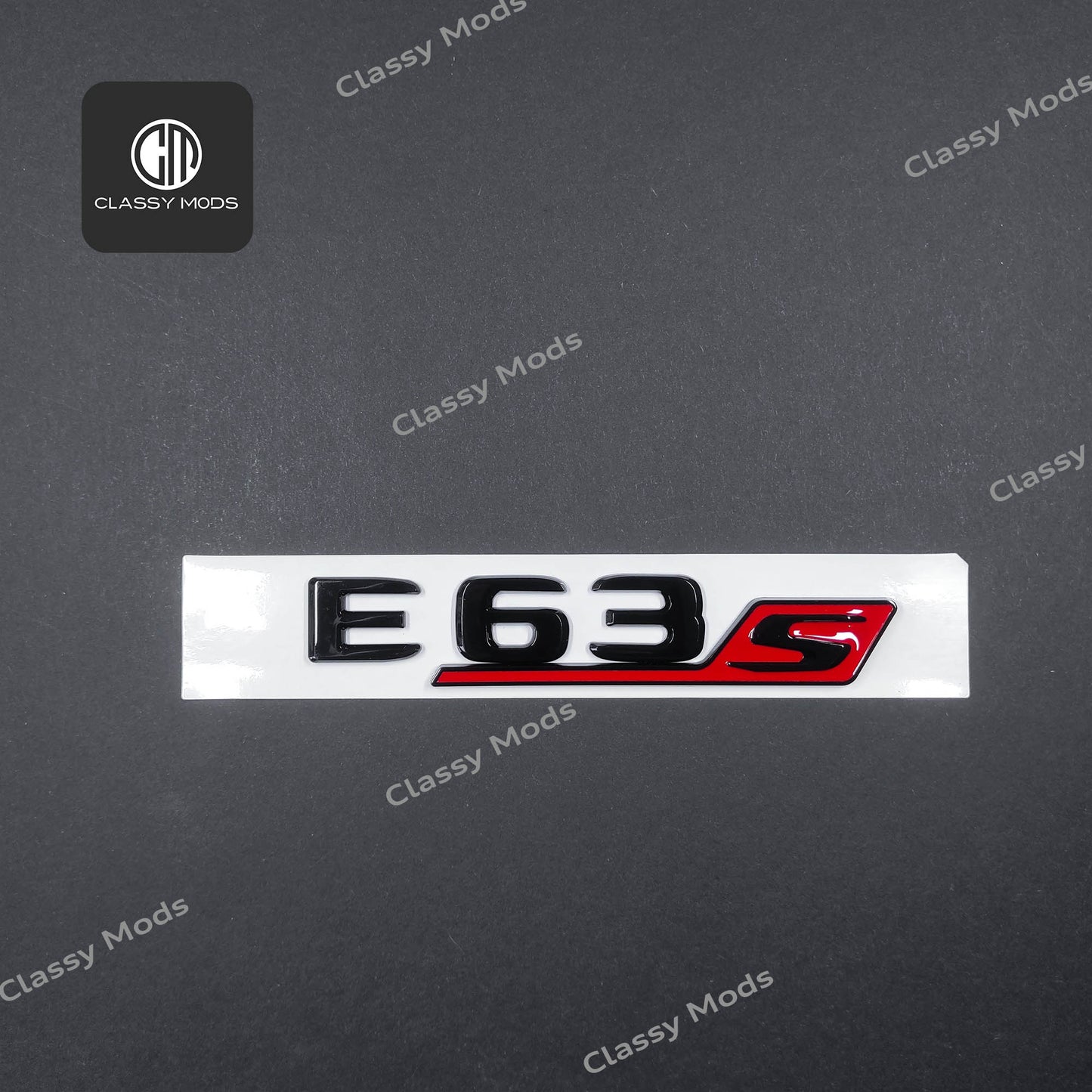 E63s Gloss Black/Red Rear Tailgate Emblem Badge