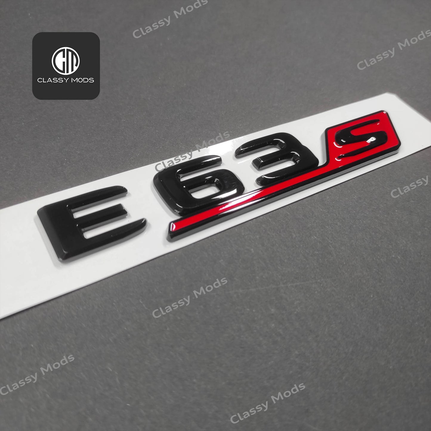 E63s Gloss Black/Red Rear Tailgate Emblem Badge