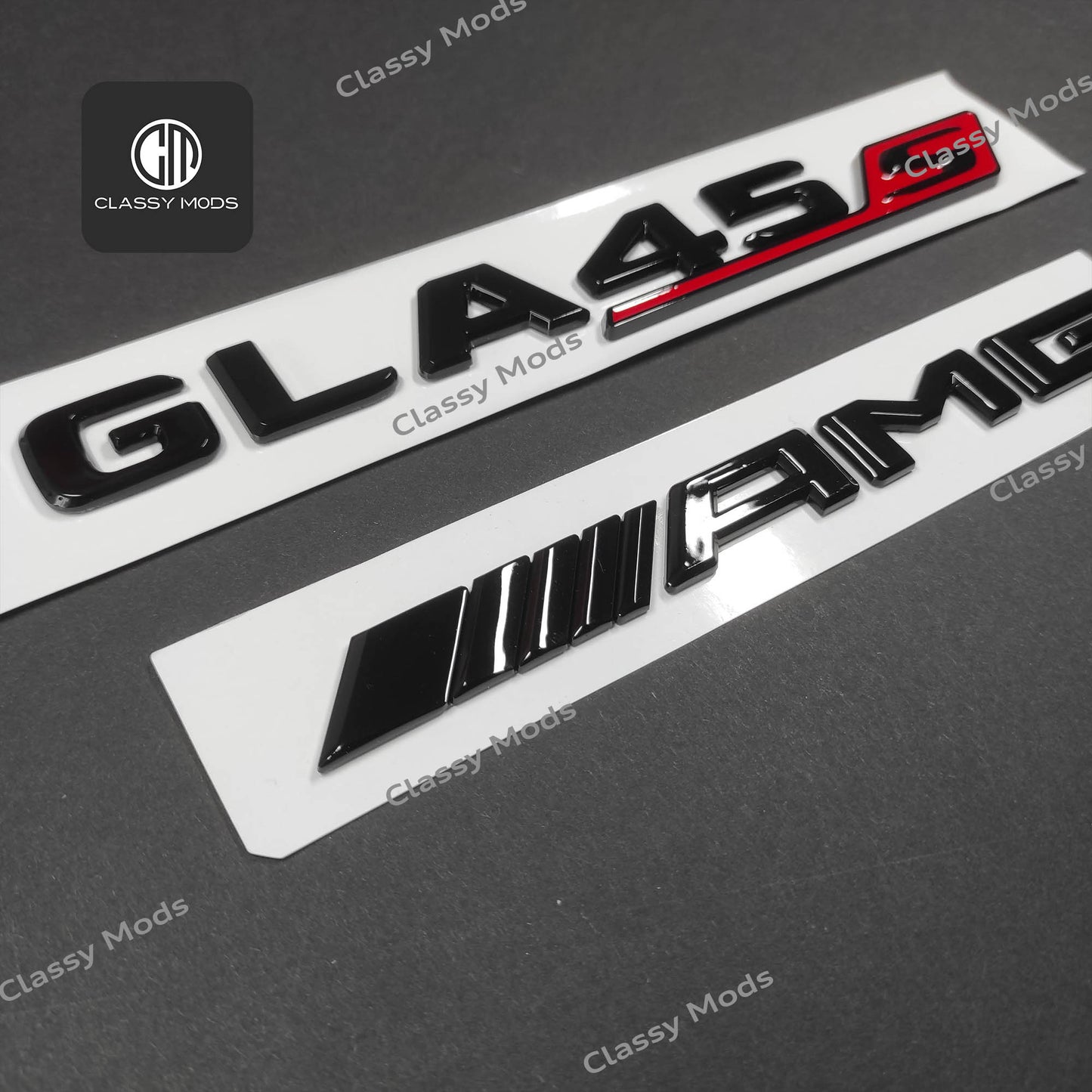 GLA45s AMG Gloss Black Rear Tailgate Emblem Badges