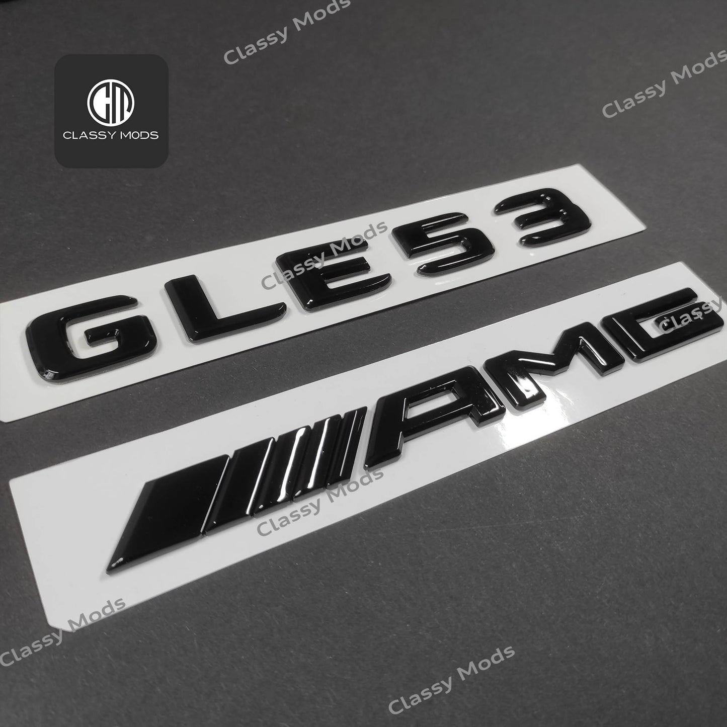 GLE53 AMG Gloss Black Rear Tailgate Emblem Badges