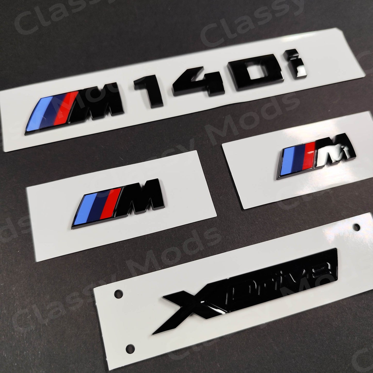 BMW M140i Gloss Black Badges Set