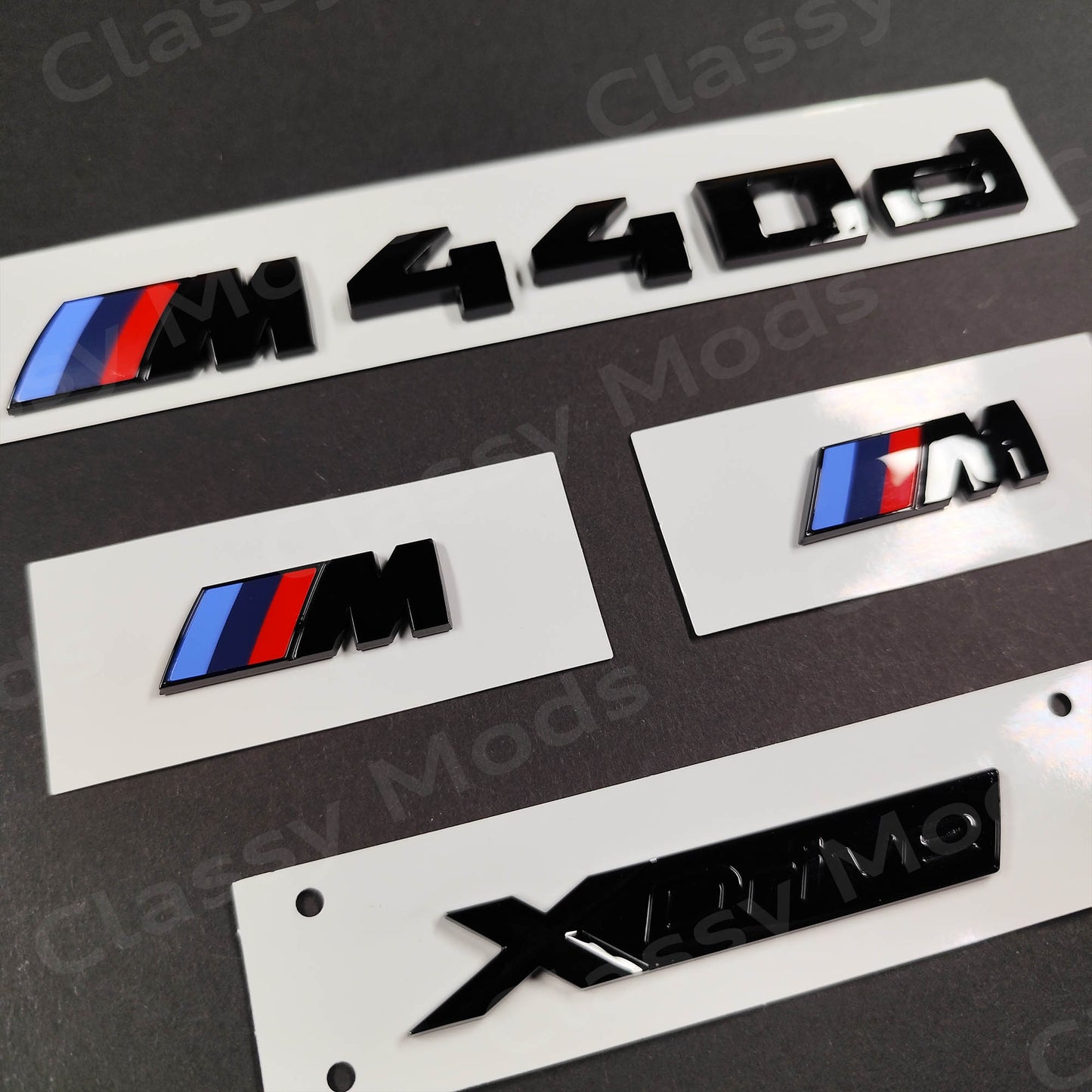 BMW M440d Gloss Black Badges Set