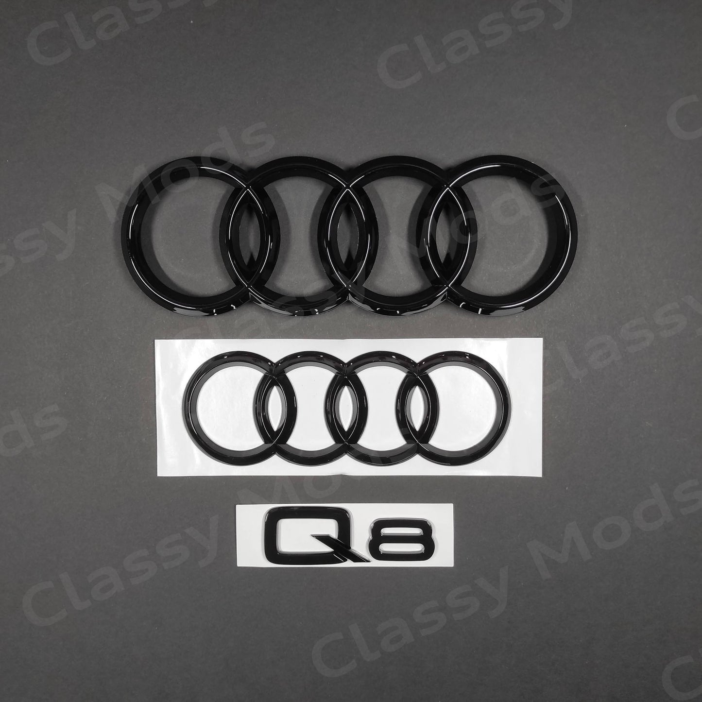 Audi Q8 Gloss Black Emblem Set