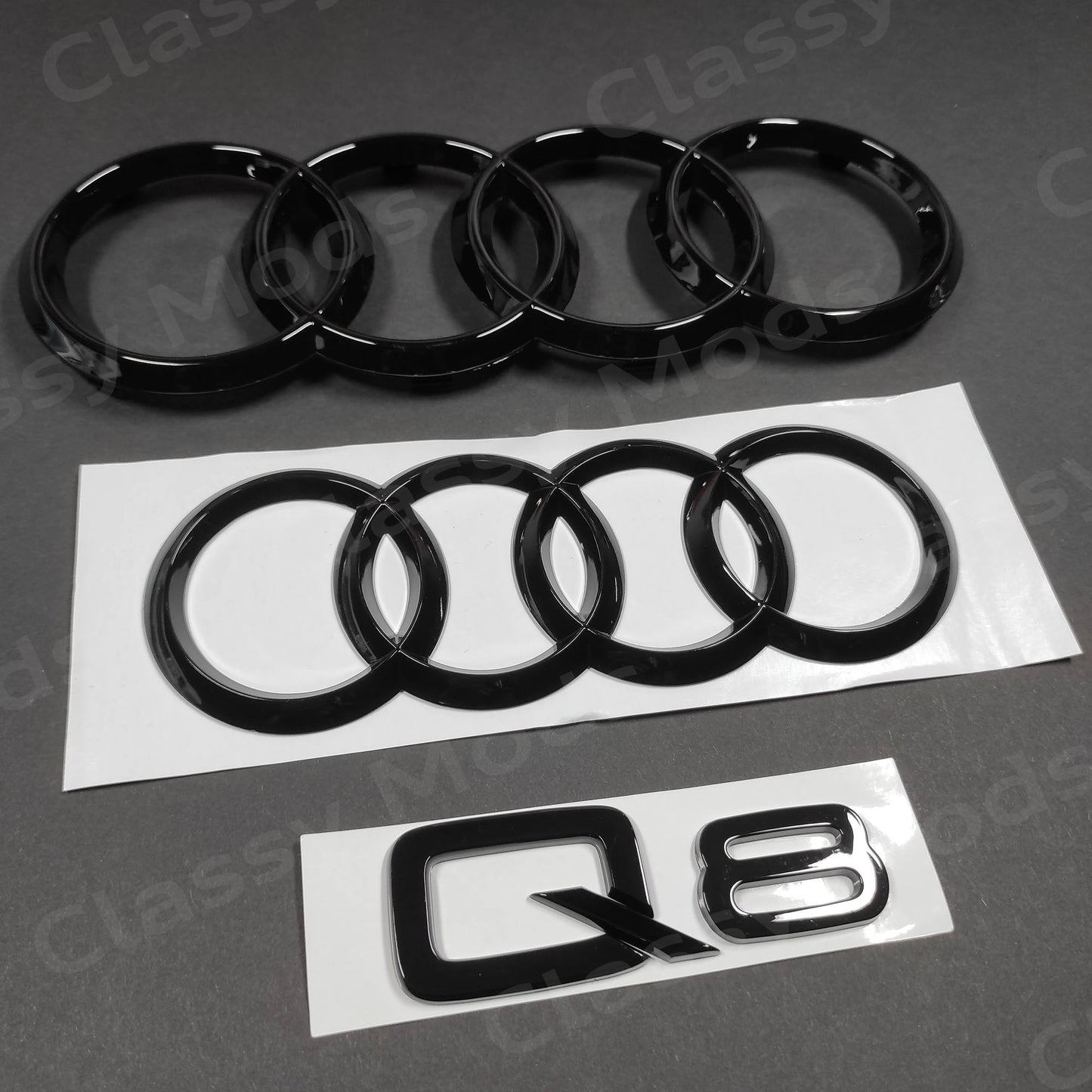 Audi Q8 Gloss Black Emblem Set