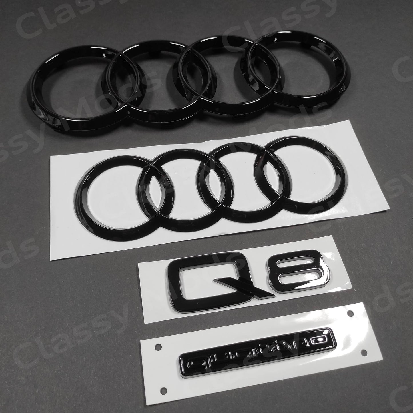 Audi Q8 Gloss Black Emblem Set