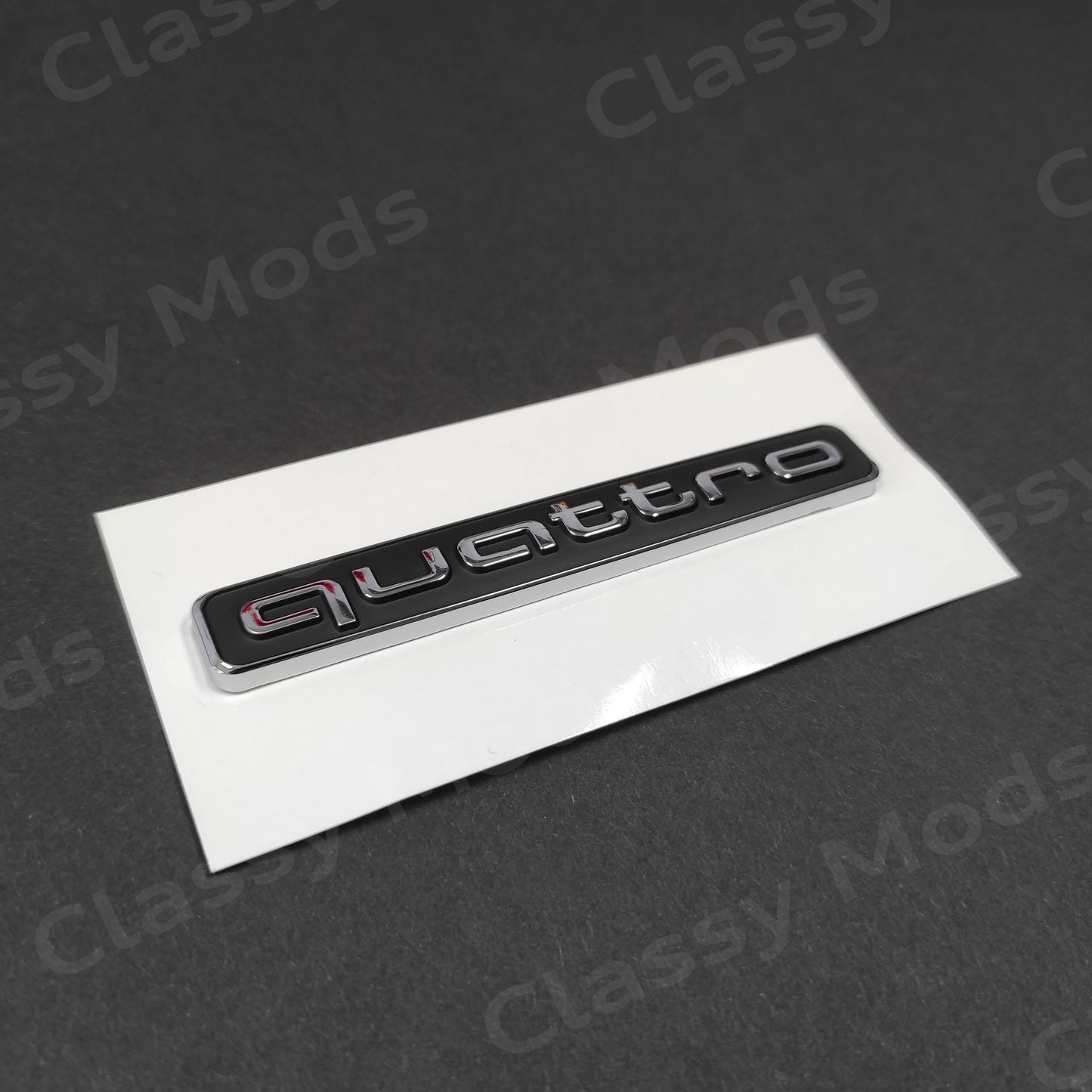 Quattro Black/Chrome Rear Emblem Badge