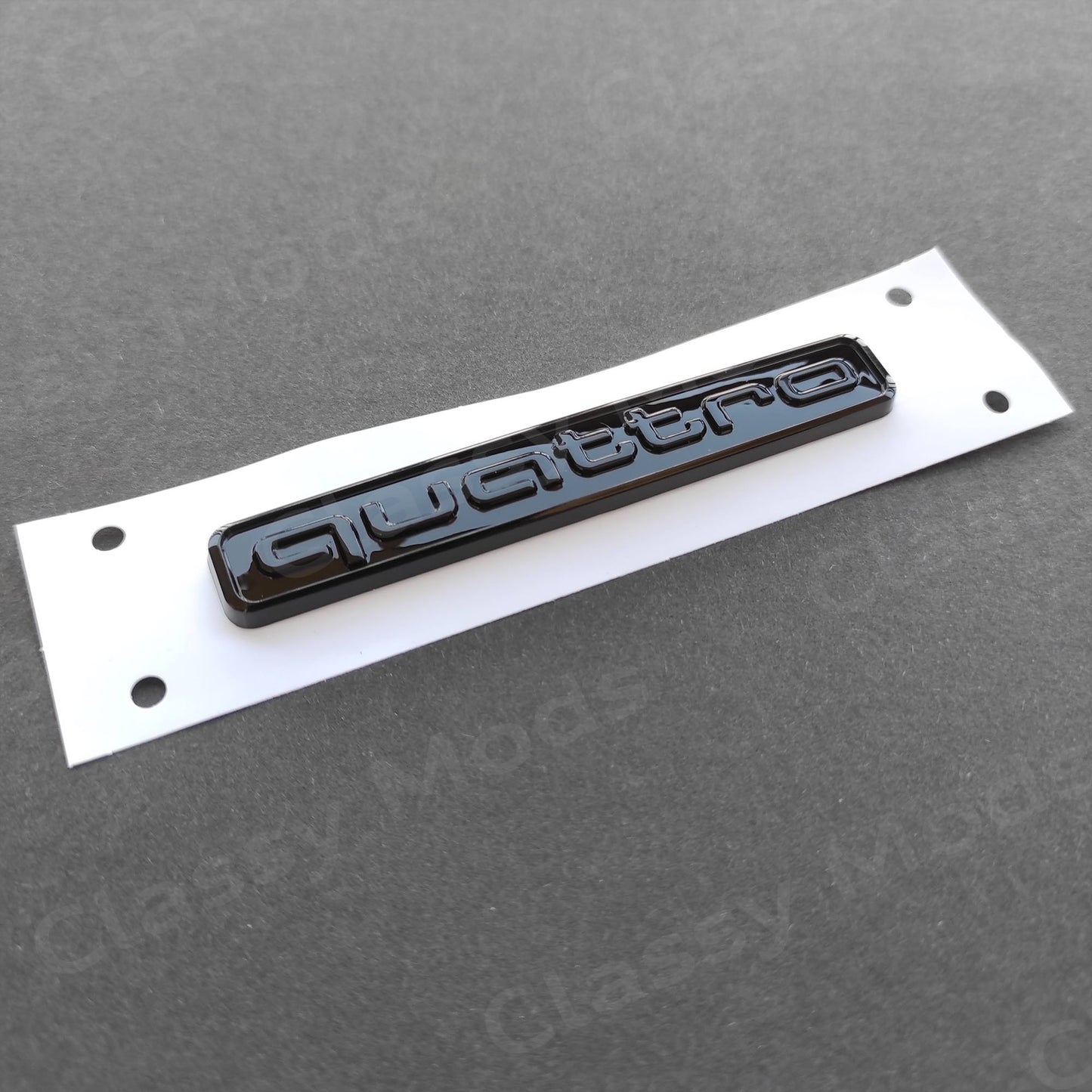 Quattro Gloss Black Rear Emblem Badge
