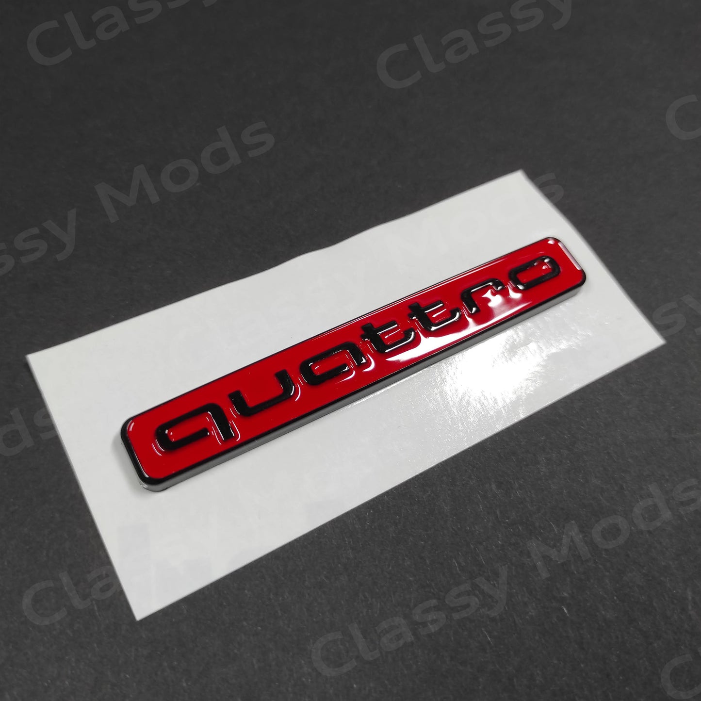 Quattro Gloss Red Rear Emblem Badge