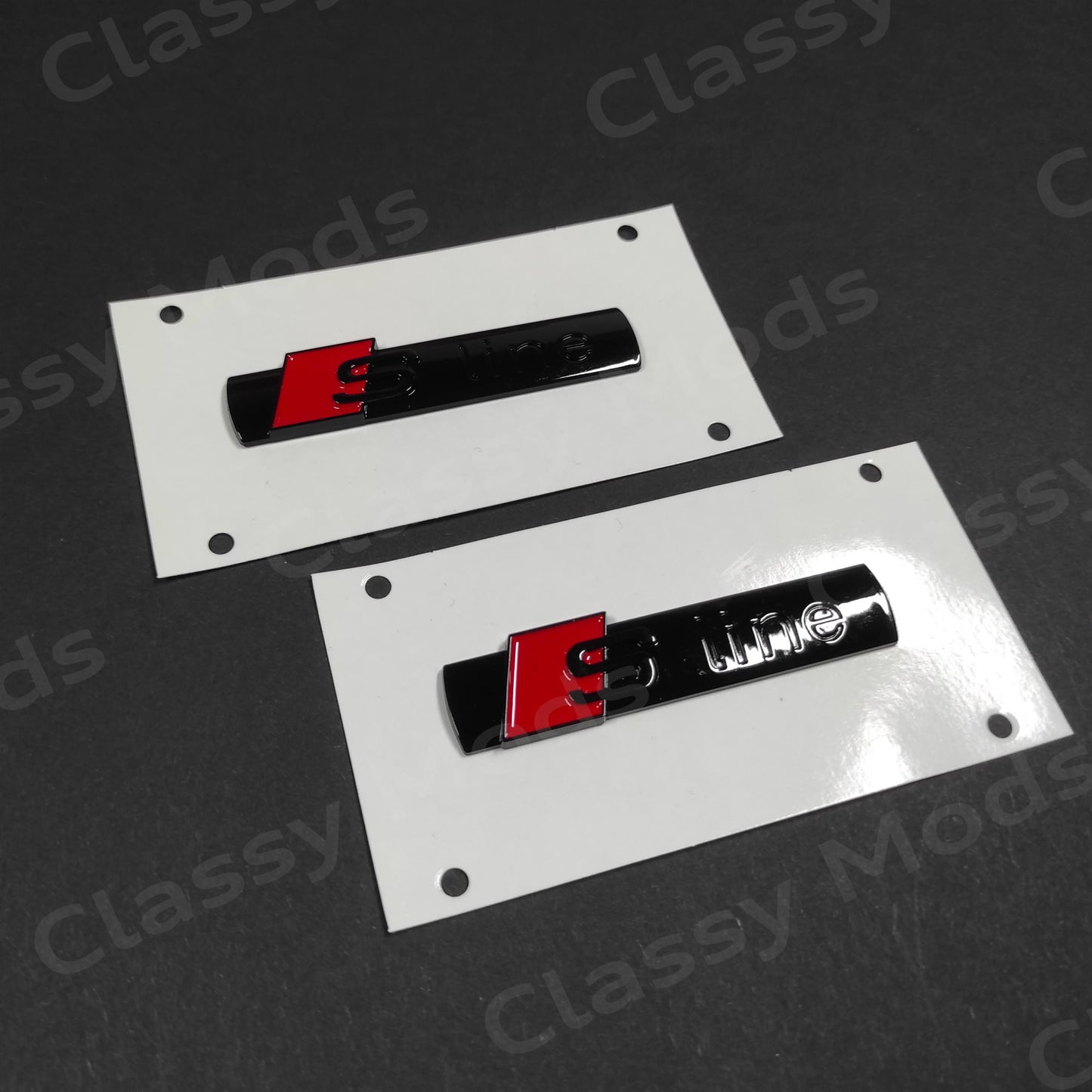 Audi S-Line Gloss Black Side Fender Emblem Badges