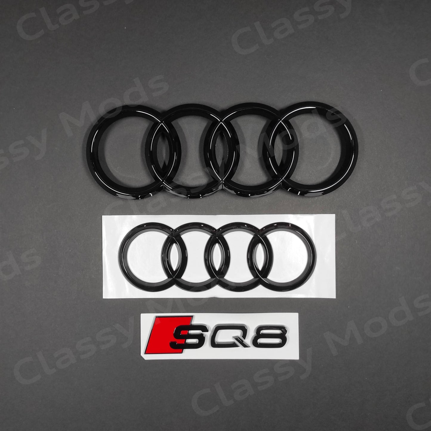 Audi SQ8 Gloss Black Emblem Set