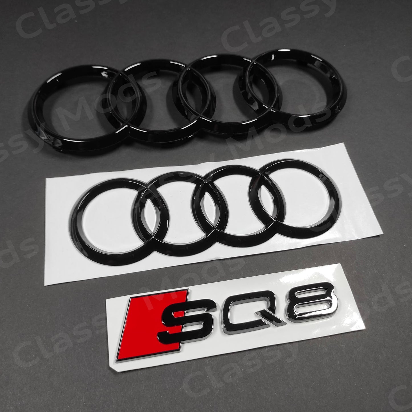 Audi SQ8 Gloss Black Emblem Set