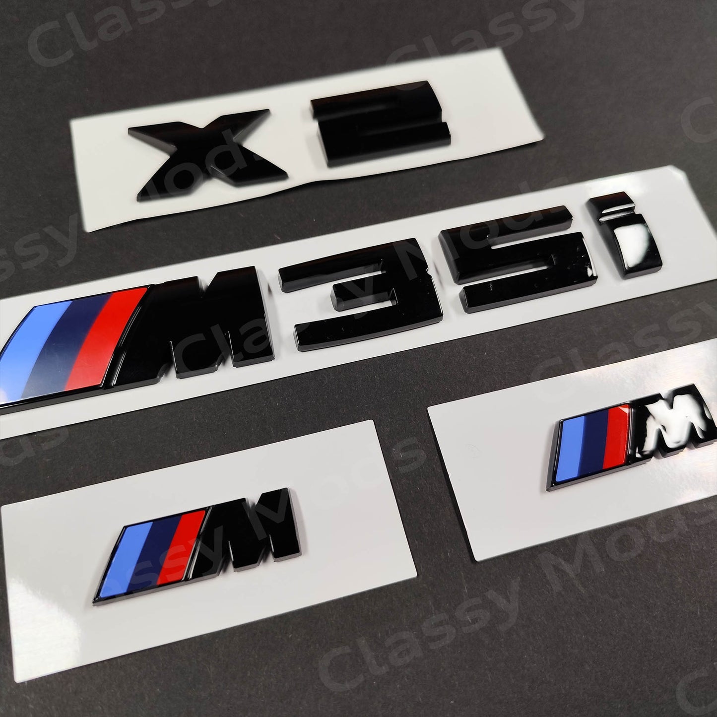 BMW X2 M35i Gloss Black Badges Set