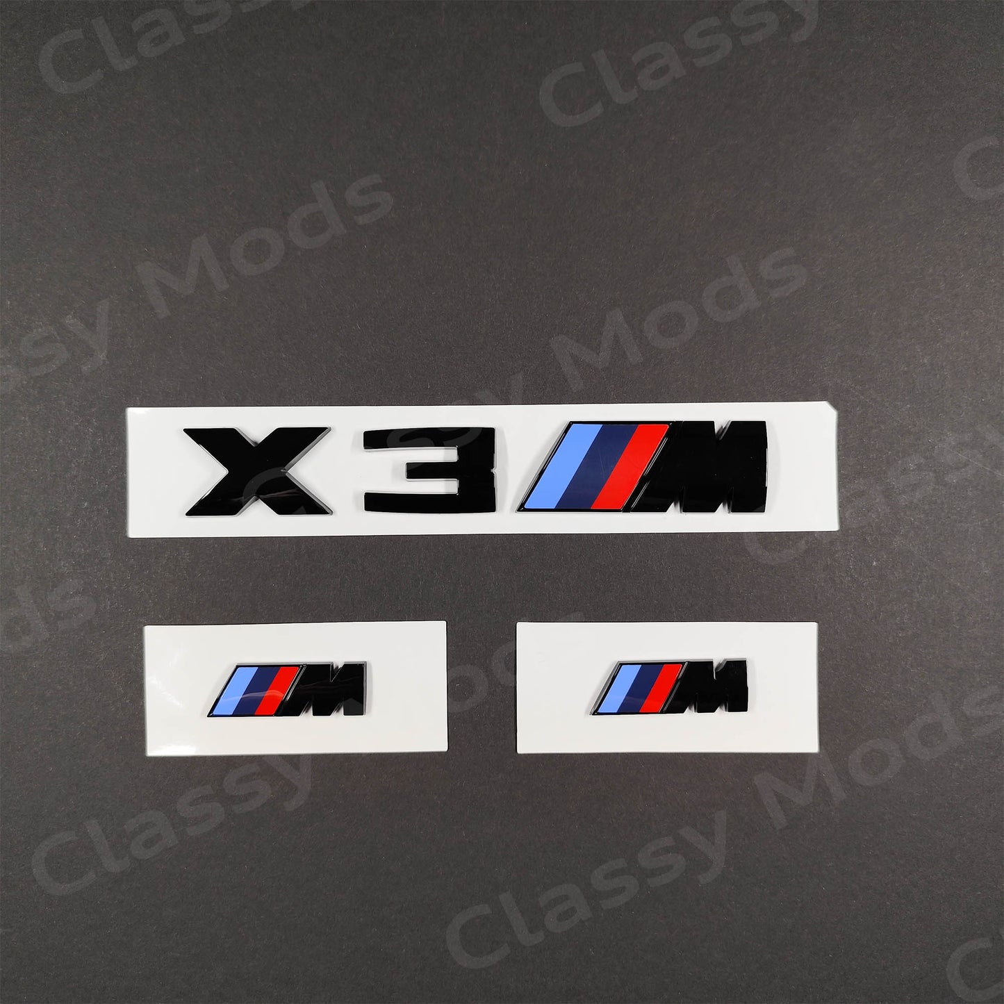 BMW X3M Gloss Black Badges Set