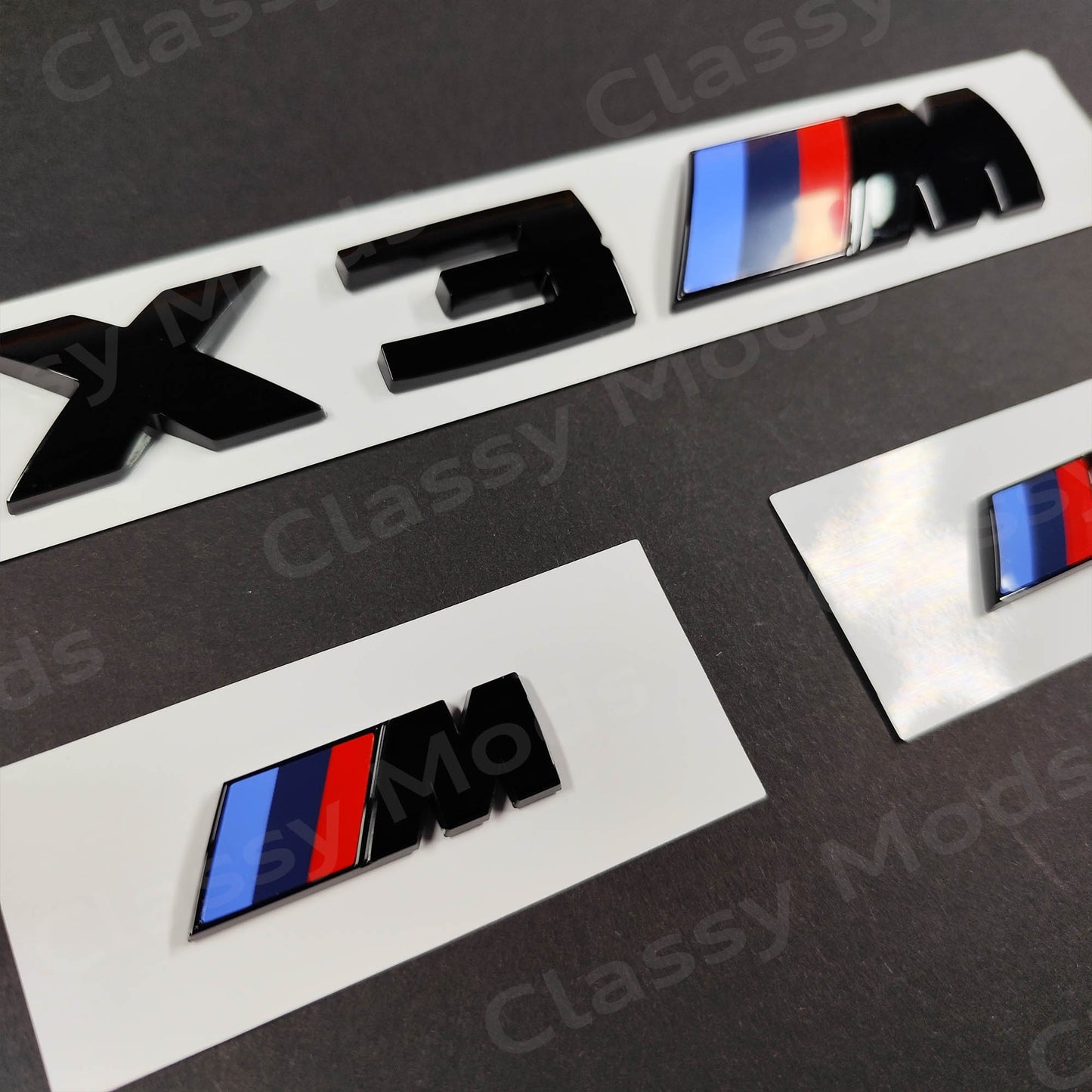 BMW X3M Gloss Black Badges Set