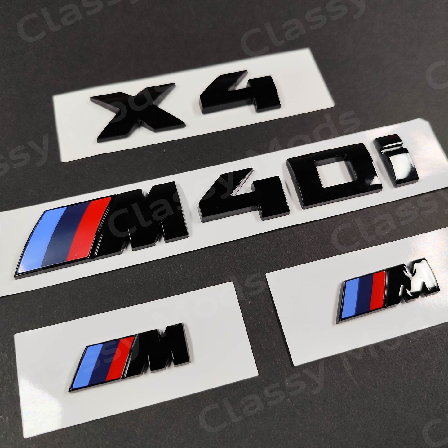 BMW X4 M40i Gloss Black Badges Set