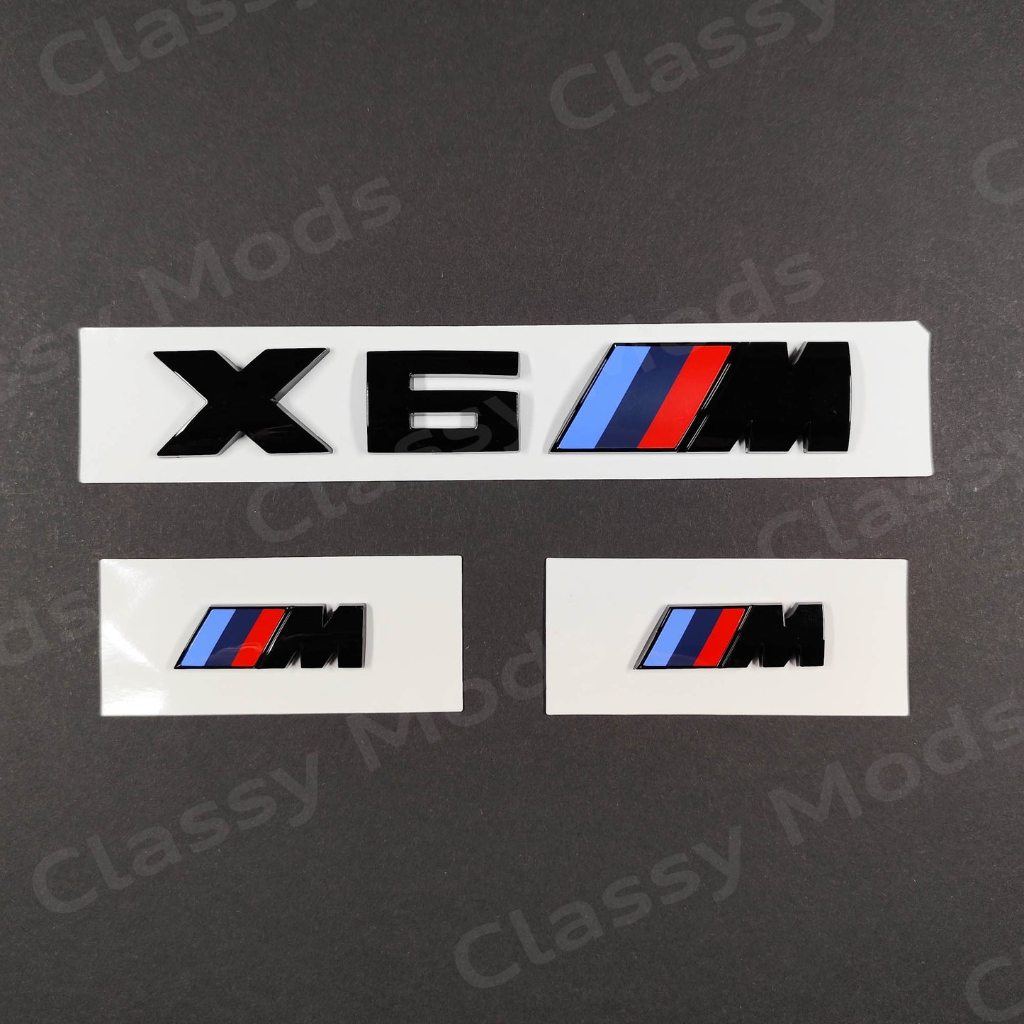 BMW X6M Gloss Black Badges Set
