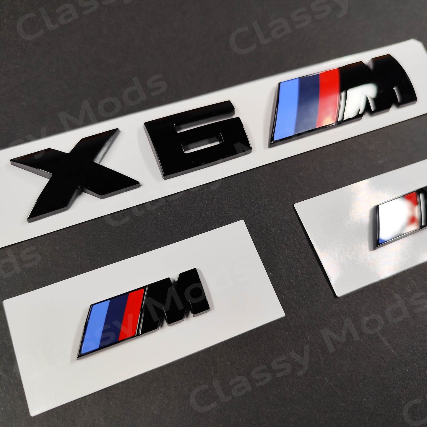 BMW X6M Gloss Black Badges Set