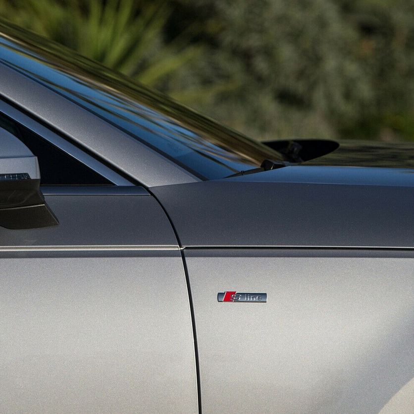 Audi S-Line Chrome Fender Emblems Badges