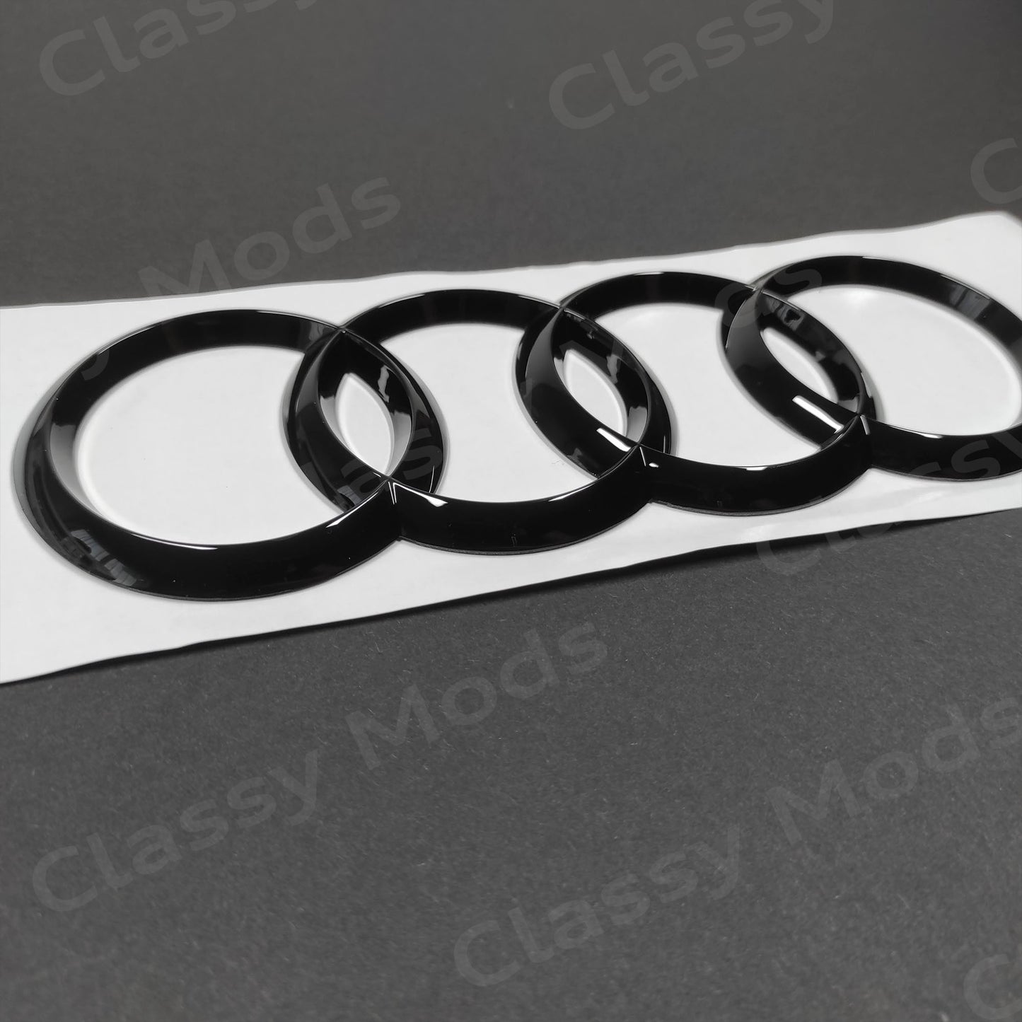 Audi Tailgate Rings Rear Emblem Badge Gloss Black