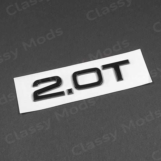 Audi 2.0T Gloss Black Rear Emblem Badge