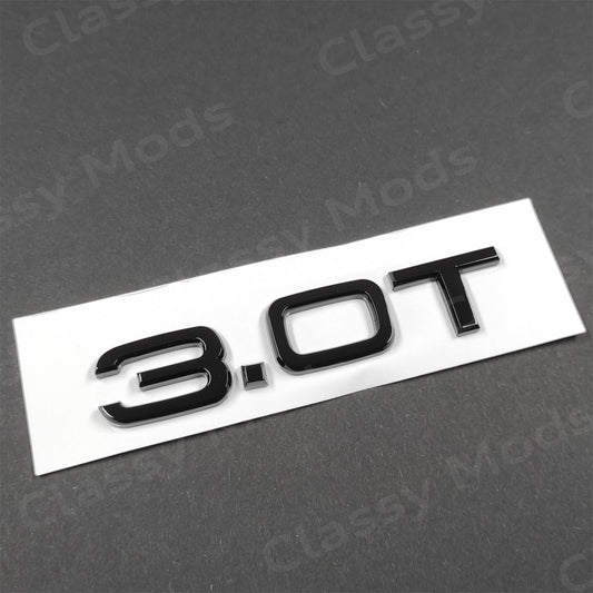 Audi 3.0T Gloss Black Rear Emblem Badge