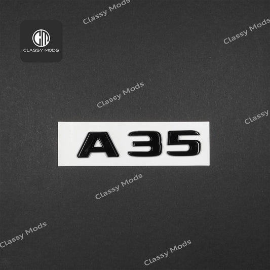 A35 Gloss Black Rear Tailgate Emblem Badge