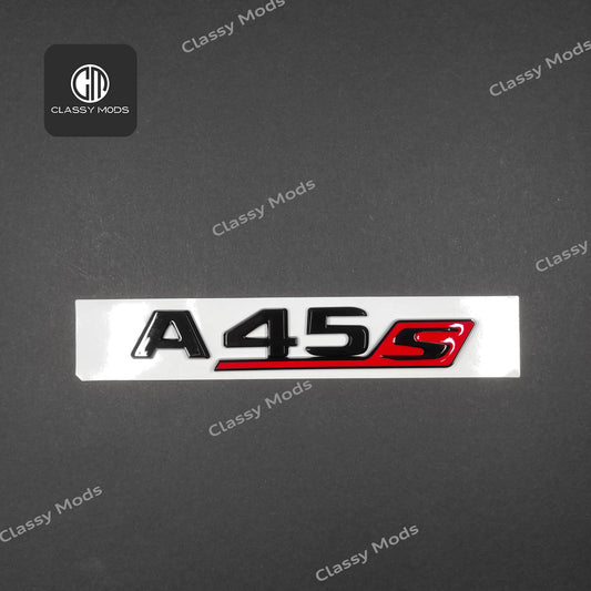 A45s Gloss Black/Red Rear Tailgate Emblem Badge