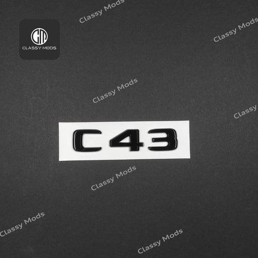 C43 Gloss Black Rear Tailgate Emblem Badge