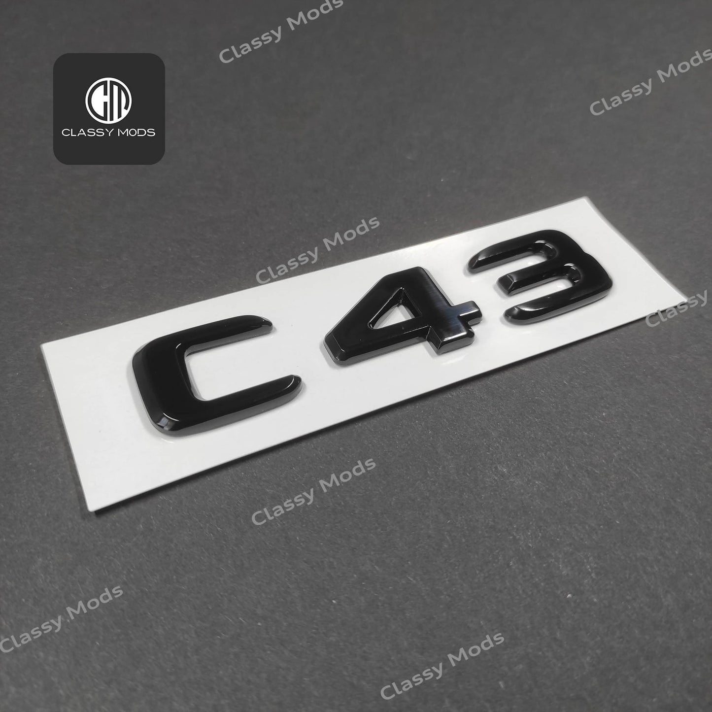 C43 Gloss Black Rear Tailgate Emblem Badge