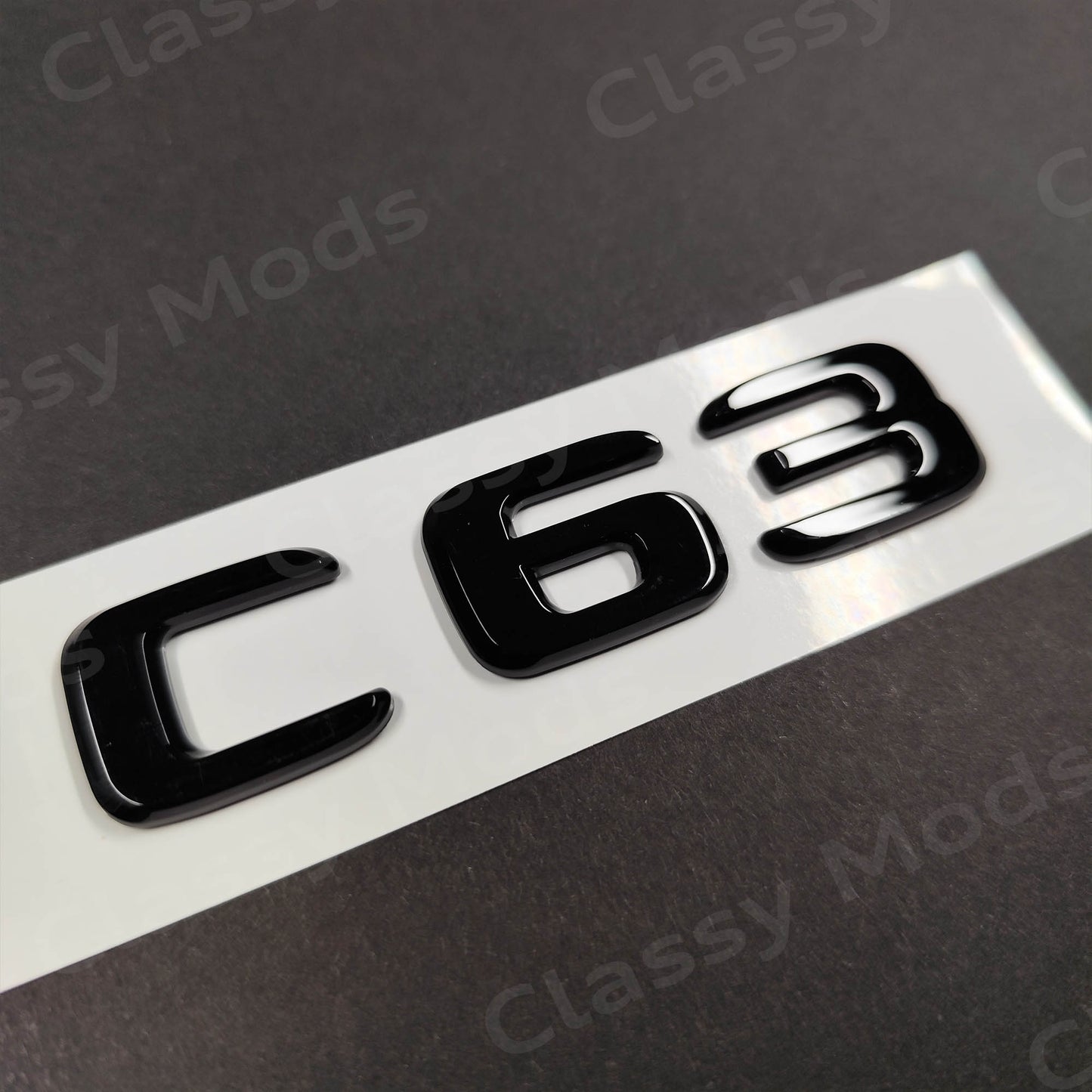 C63 Gloss Black Rear Tailgate Emblem Badge