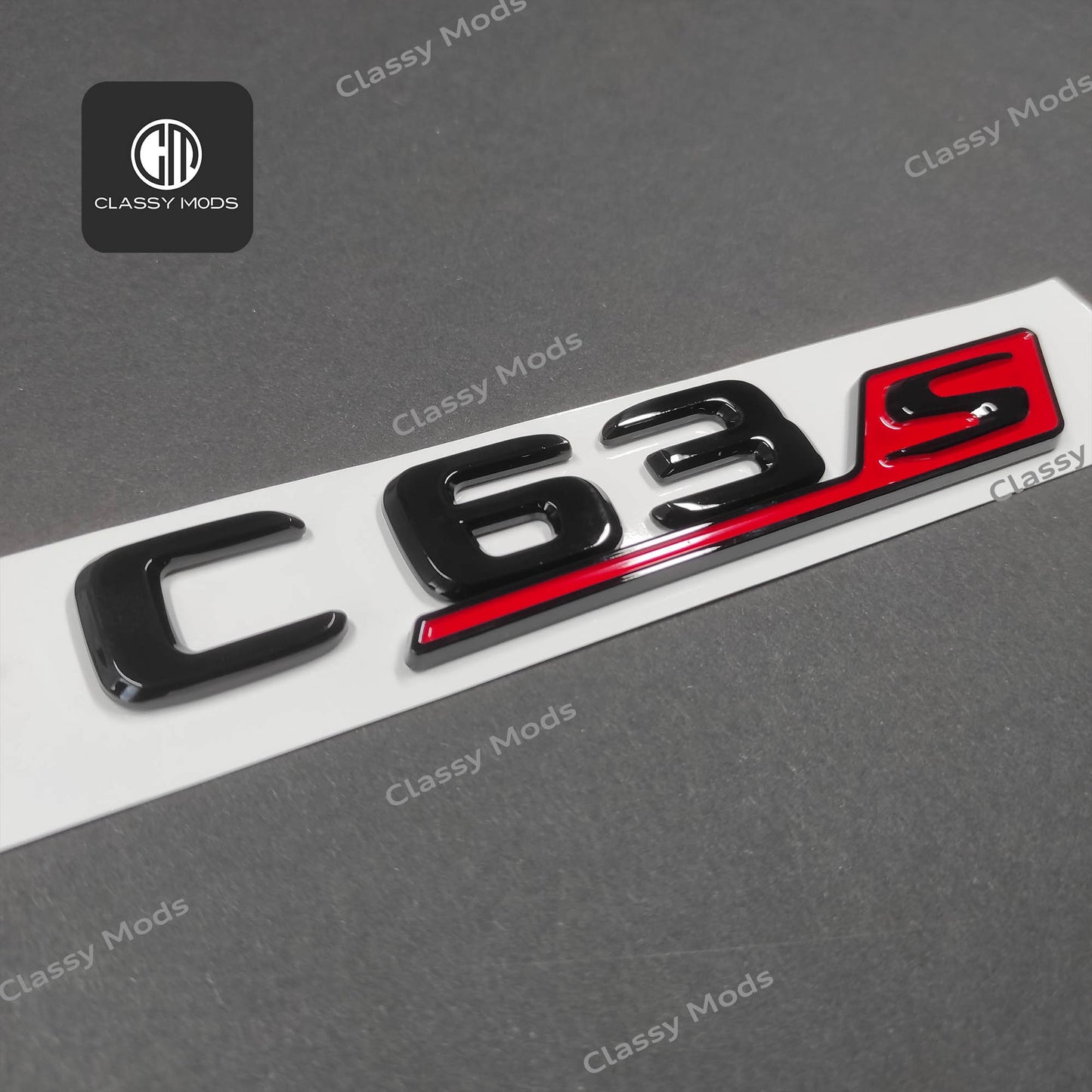 C63s Gloss Black/Red Rear Tailgate Emblem Badge