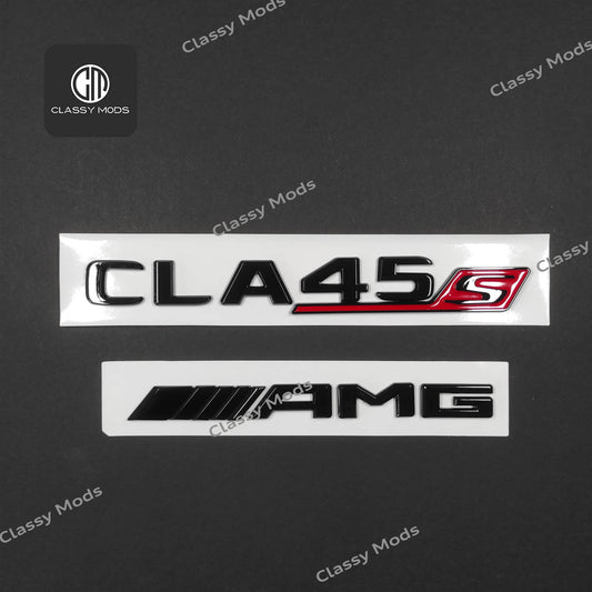 CLA45s AMG Gloss Black Rear Tailgate Emblem Badges