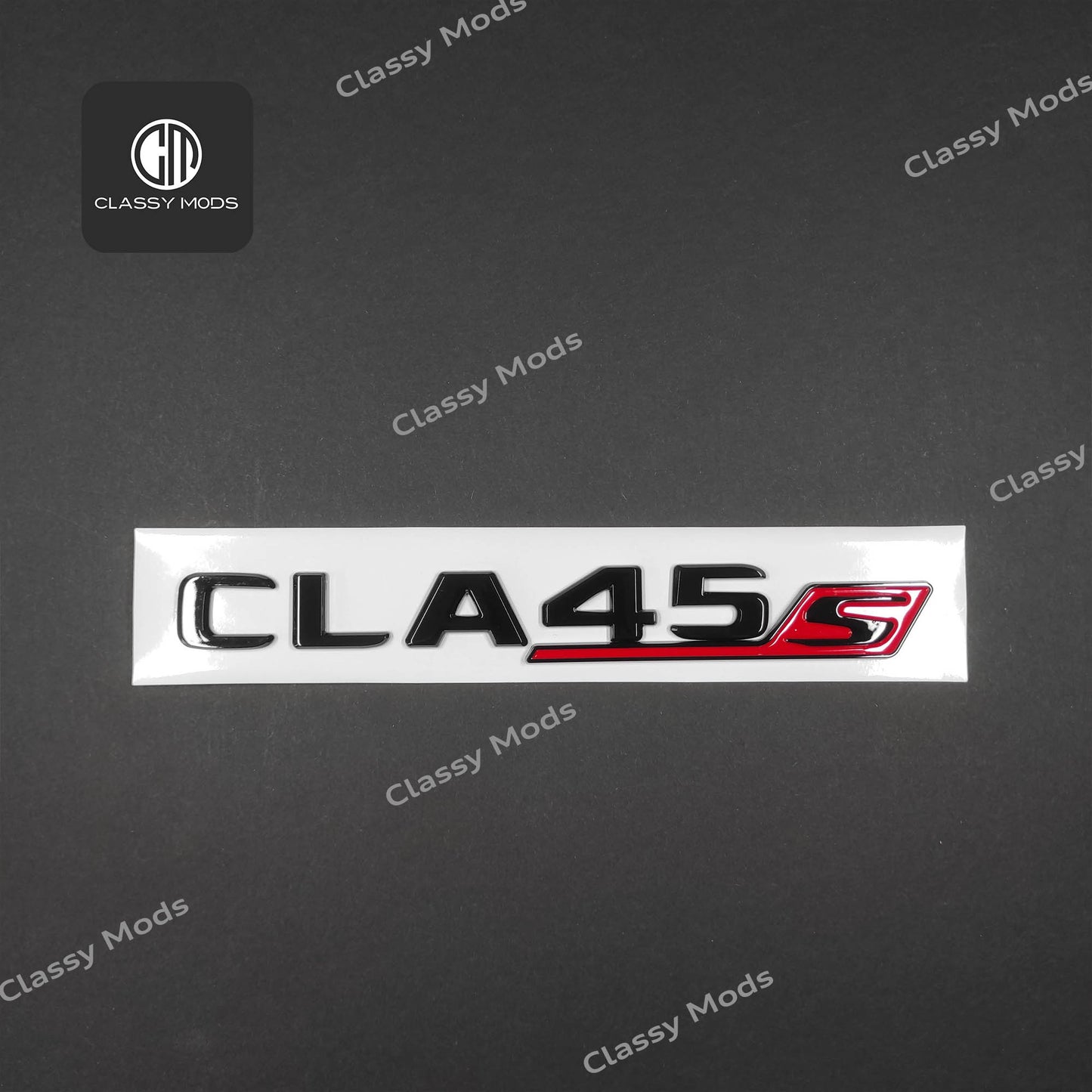 CLA45s Gloss Black/Red Rear Tailgate Emblem Badge