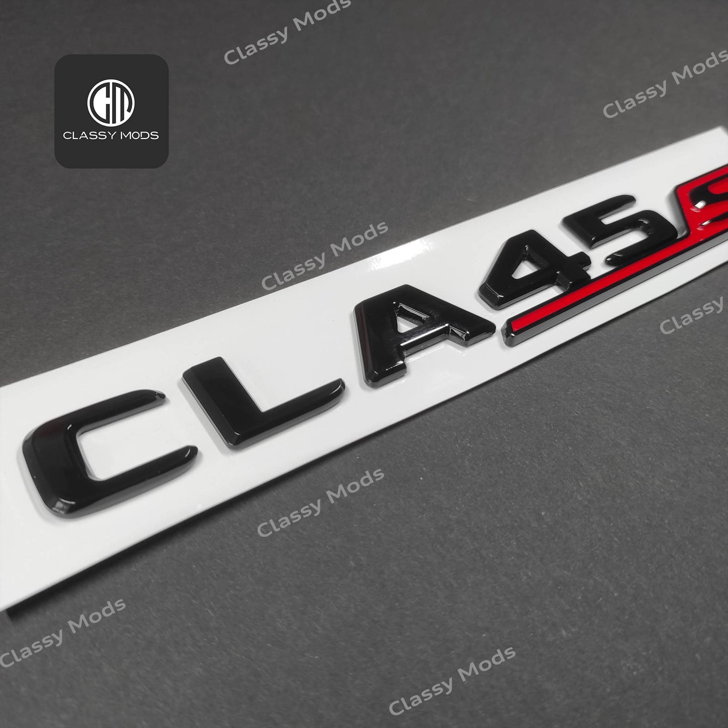 CLA45s Gloss Black/Red Rear Tailgate Emblem Badge