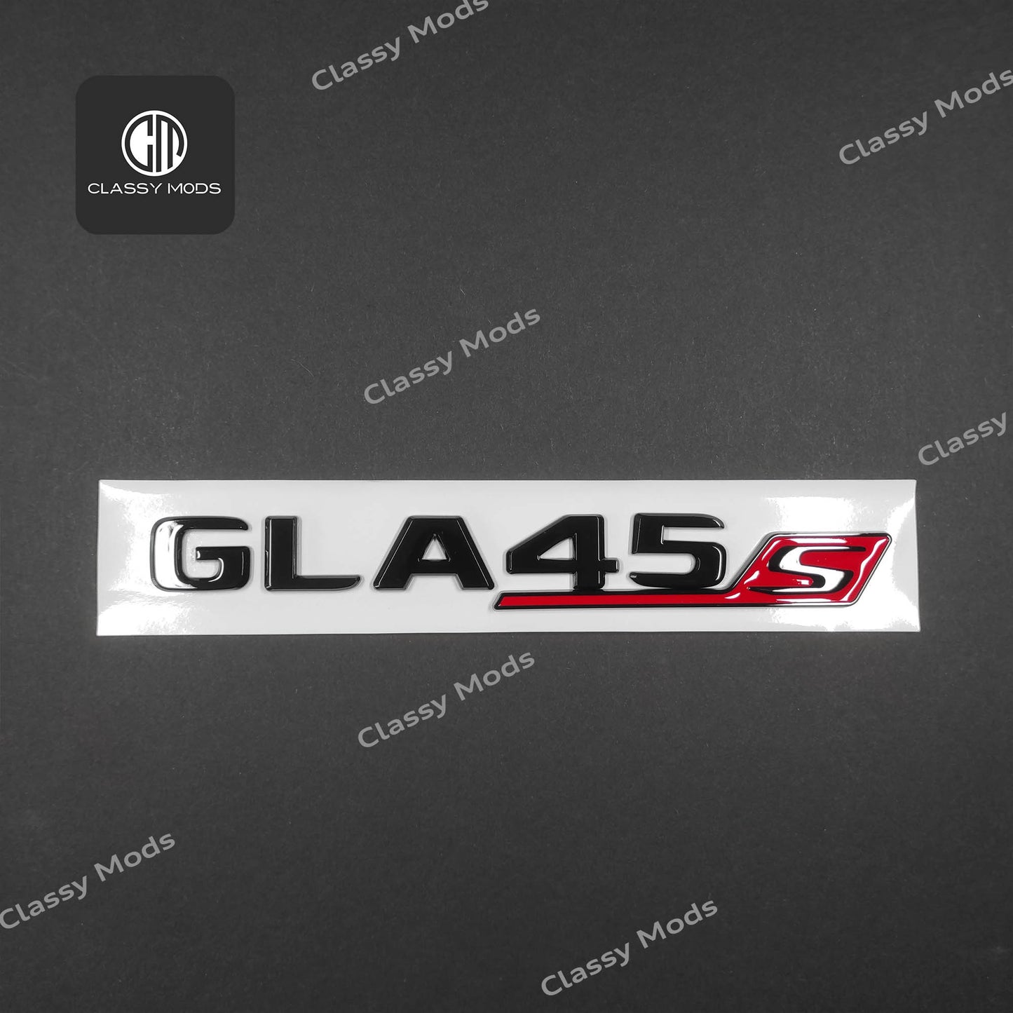 GLA45s Gloss Black/Red Rear Tailgate Emblem Badge