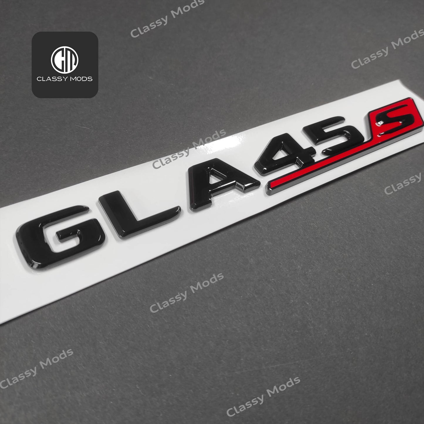 GLA45s Gloss Black/Red Rear Tailgate Emblem Badge