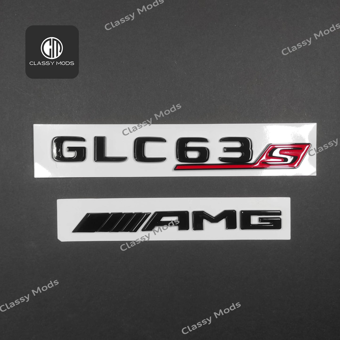 GLC63s AMG Gloss Black Rear Tailgate Emblem Badges