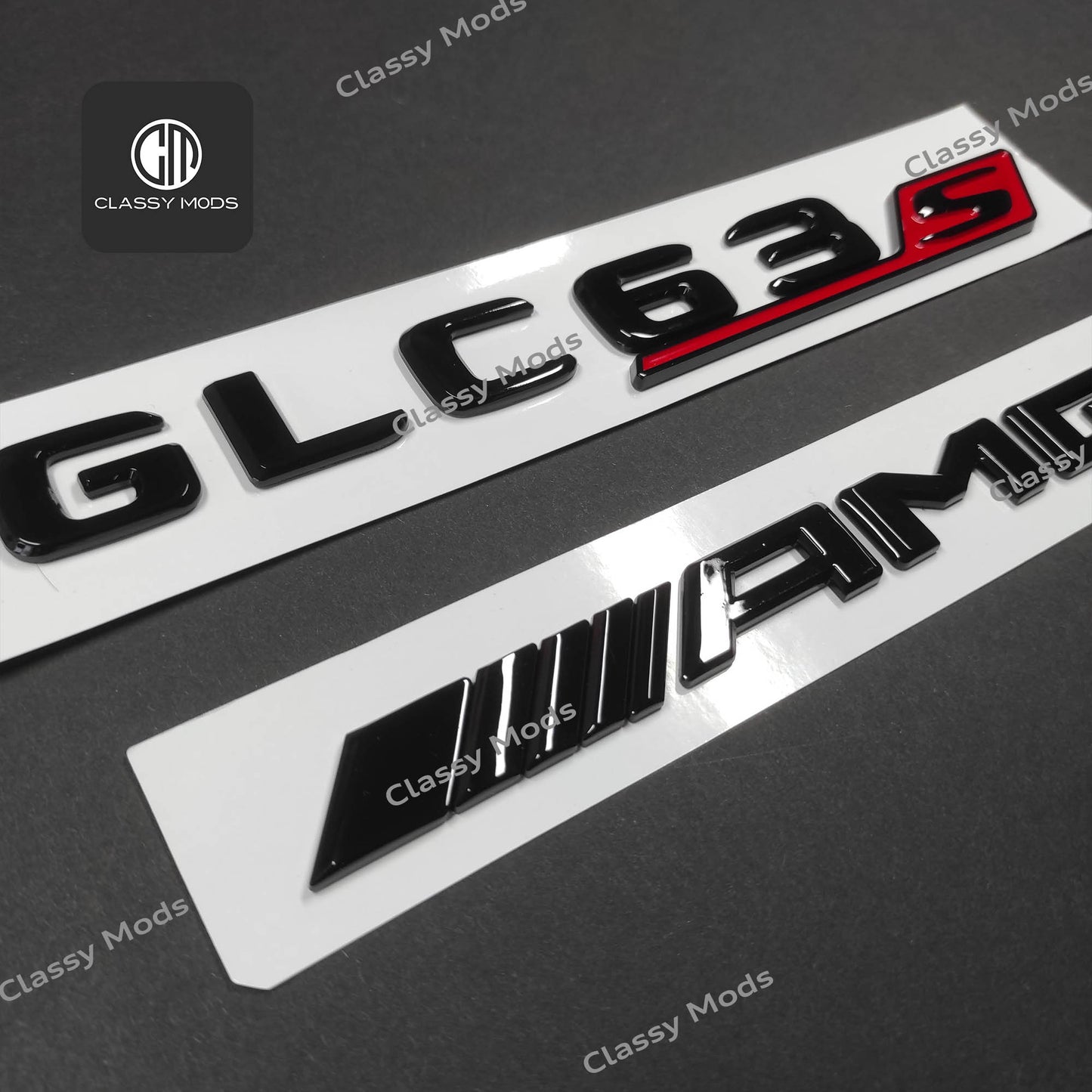 GLC63s AMG Gloss Black Rear Tailgate Emblem Badges