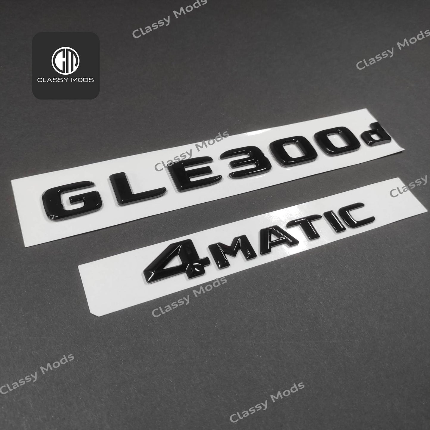 GLE300d 4matic Gloss Black Rear Tailgate Emblem Badges