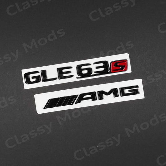 GLE63s AMG Gloss Black Rear Tailgate Emblem Badges W166 C292 Coupe 2015-2019