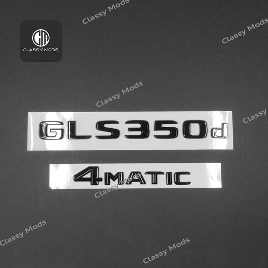 GLS350d 4matic Gloss Black Rear Tailgate Emblem Badges