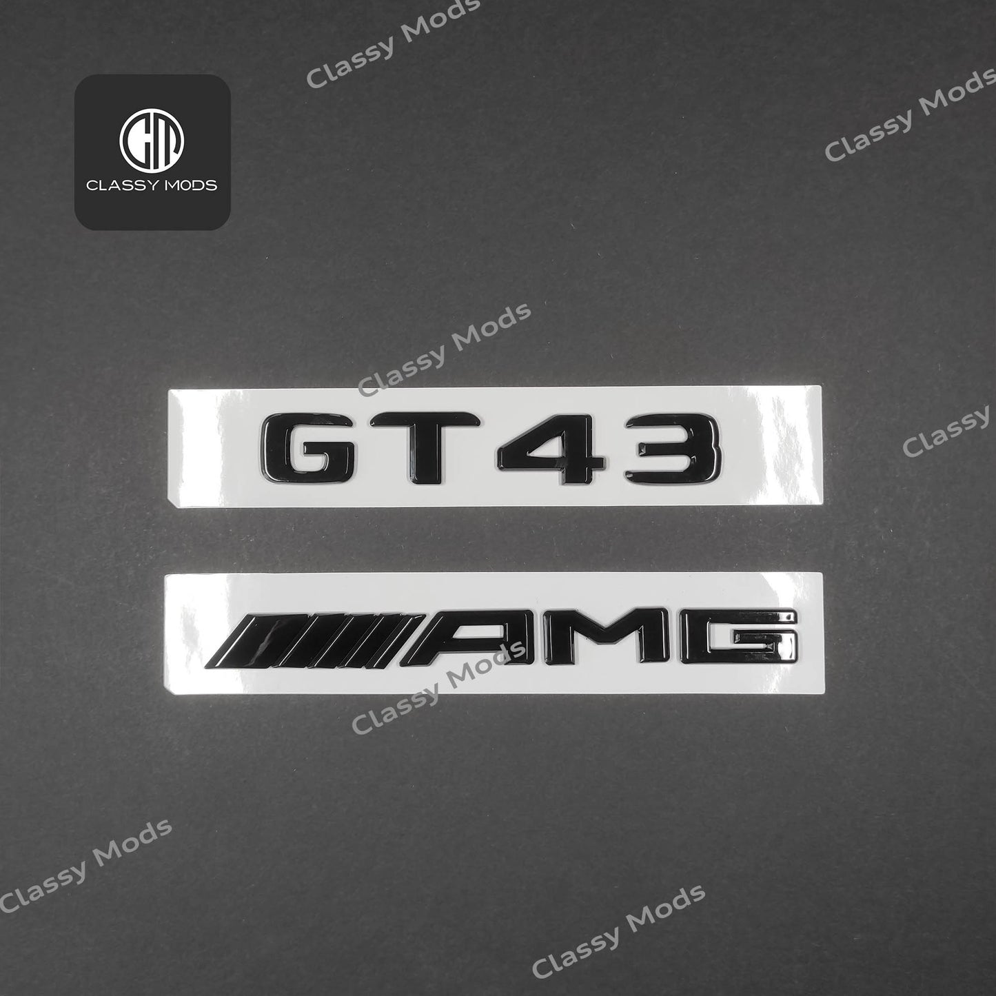 GT43 AMG Gloss Black Rear Tailgate Emblem Badges