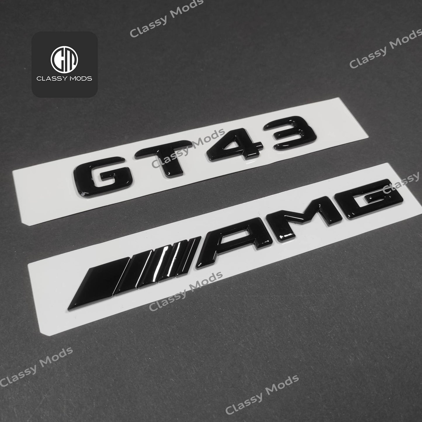 GT43 AMG Gloss Black Rear Tailgate Emblem Badges