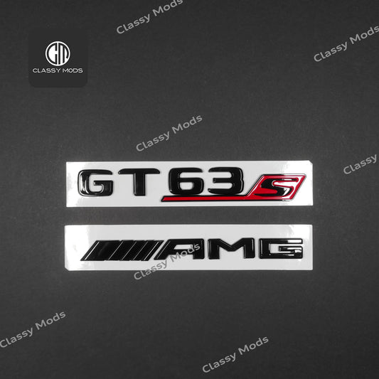 GT63s AMG Gloss Black Rear Tailgate Emblem Badges