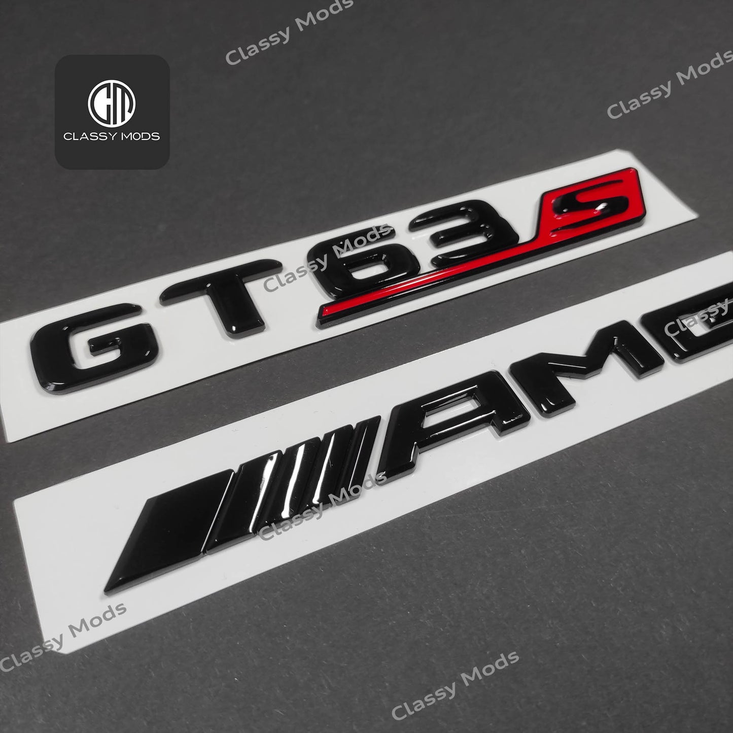 GT63s AMG Gloss Black Rear Tailgate Emblem Badges