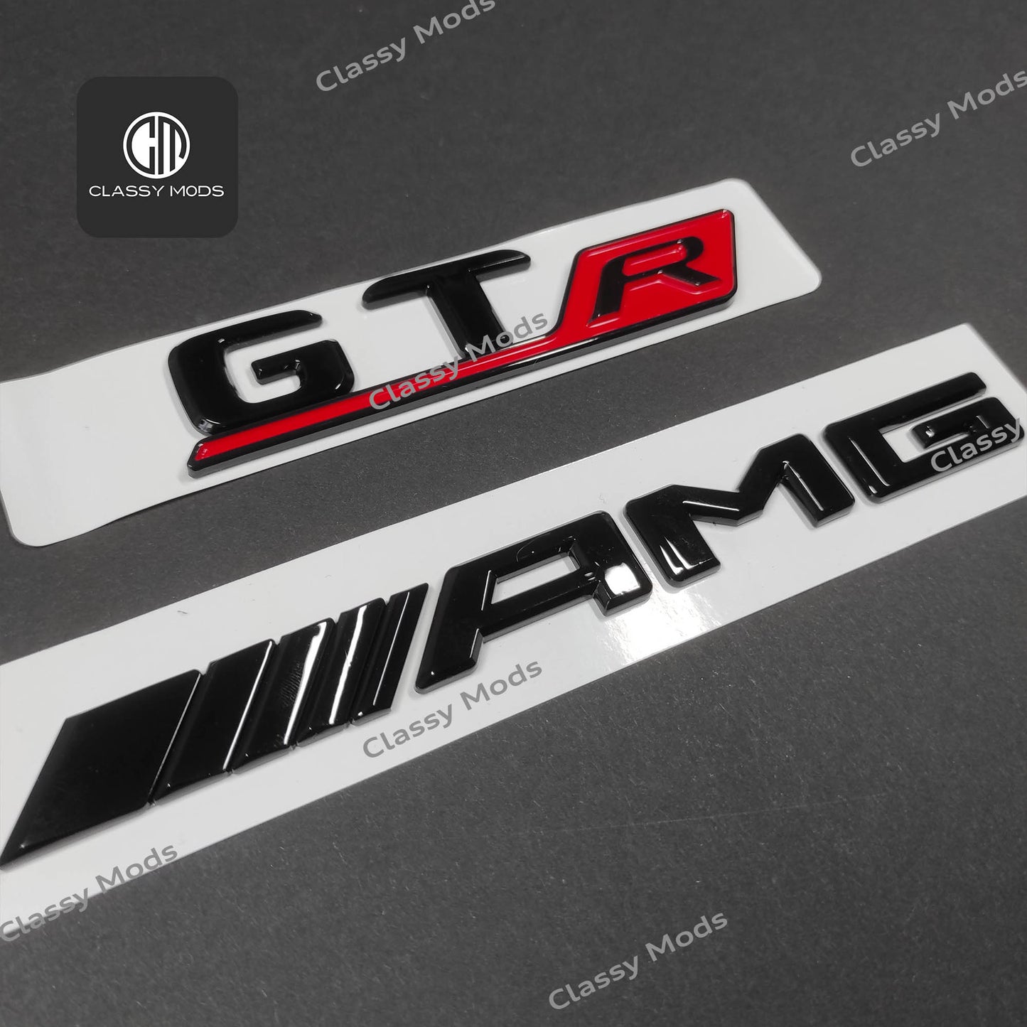 GTr AMG Gloss Black Rear Tailgate Emblem Badges