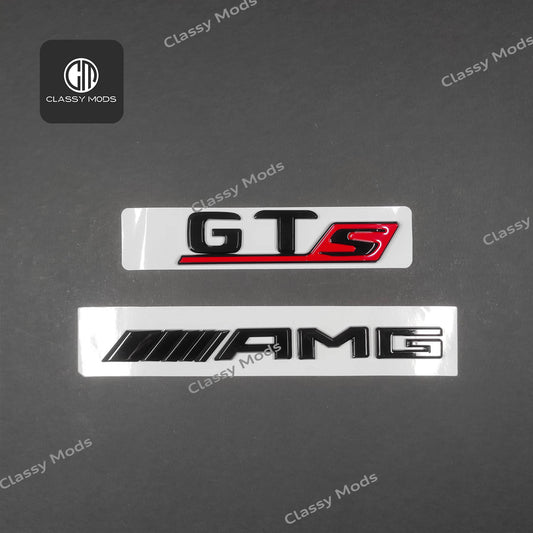 GTs AMG Gloss Black Rear Tailgate Emblem Badges